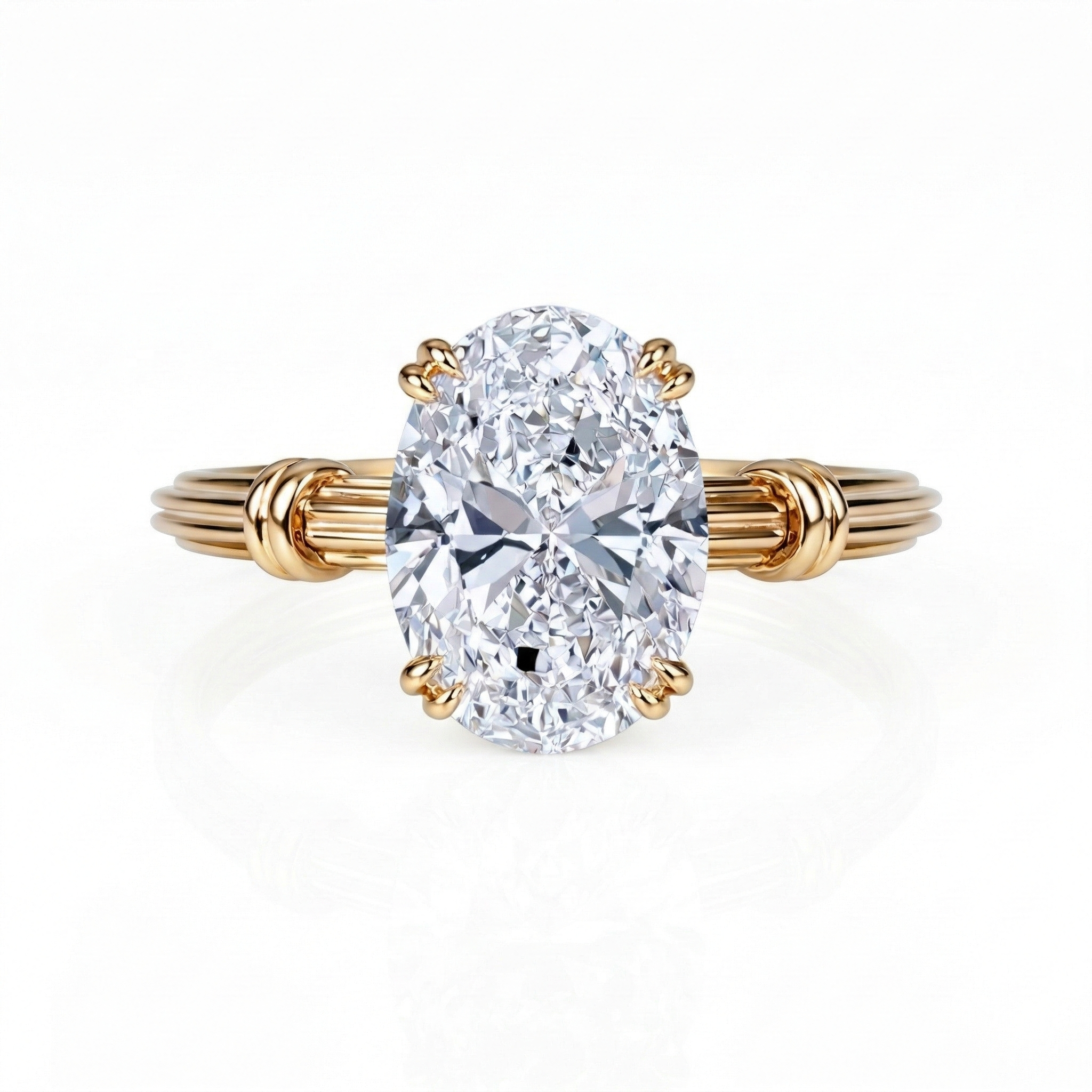 Roman Column Oval Lab Diamond Ring