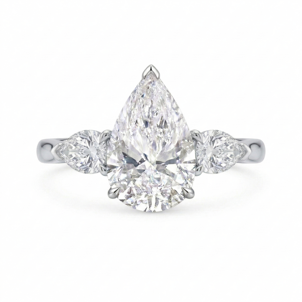 Three-Stone Pear Lab Diamond Ring