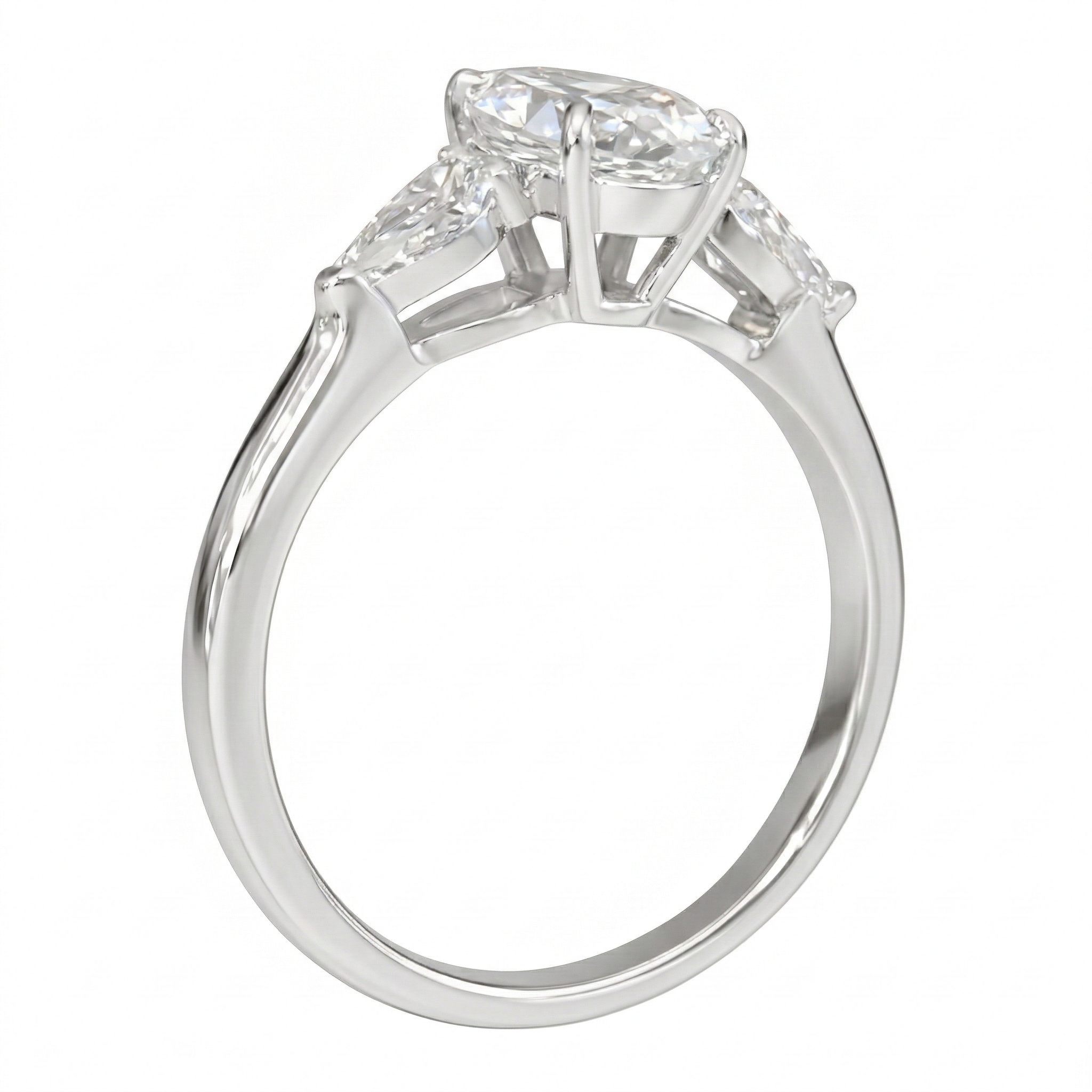 Three-Stone Oval Lab Diamond Ring