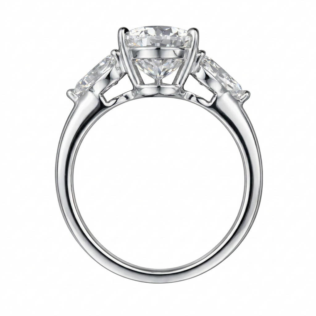 Three-Stone Pear Lab Diamond Ring