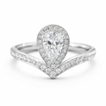 Pear Halo Crown Lab Diamond Ring