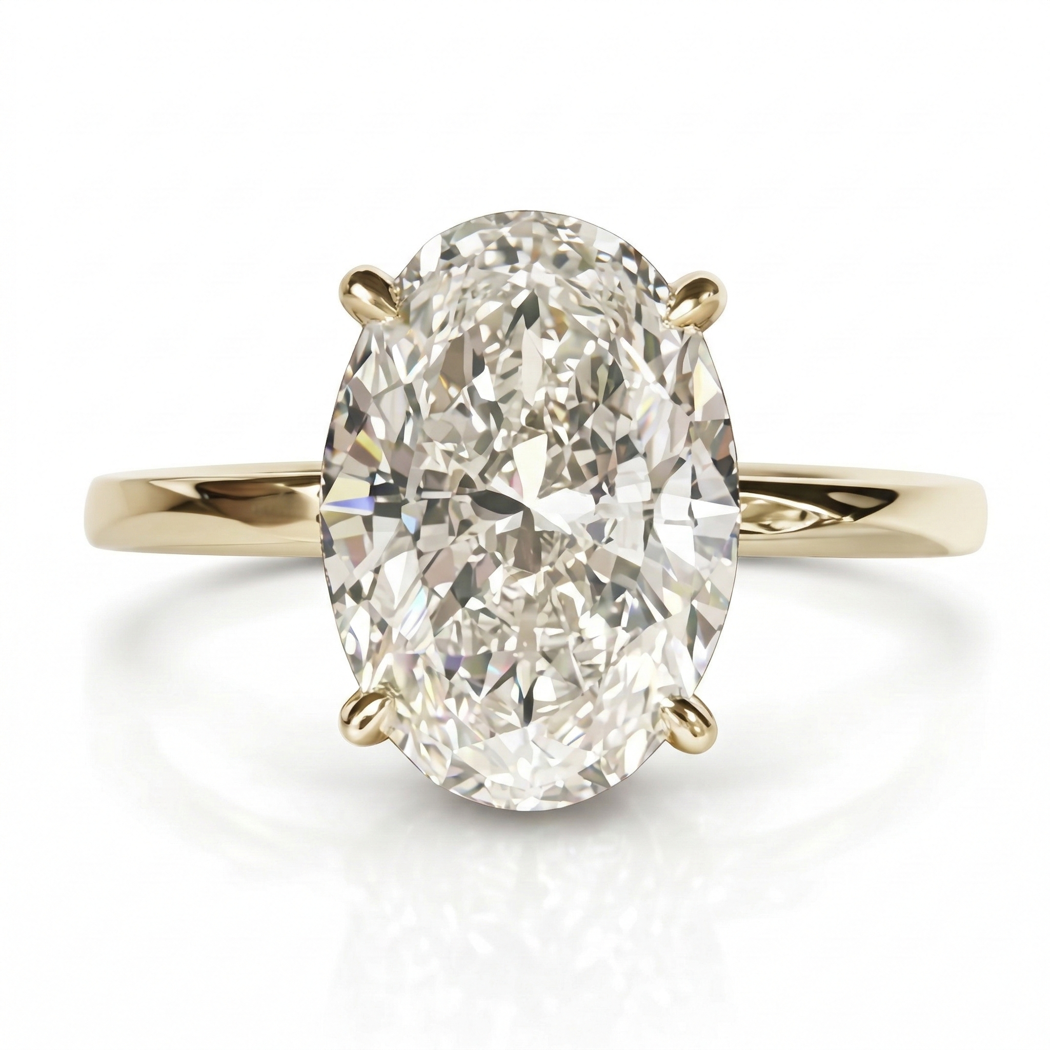 Hidden Halo Four-Prong Oval Lab Diamond Ring