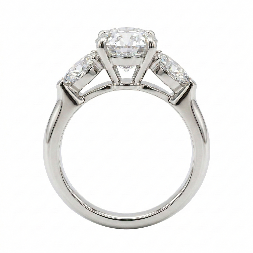Three-Stone Round Lab Diamond Ring