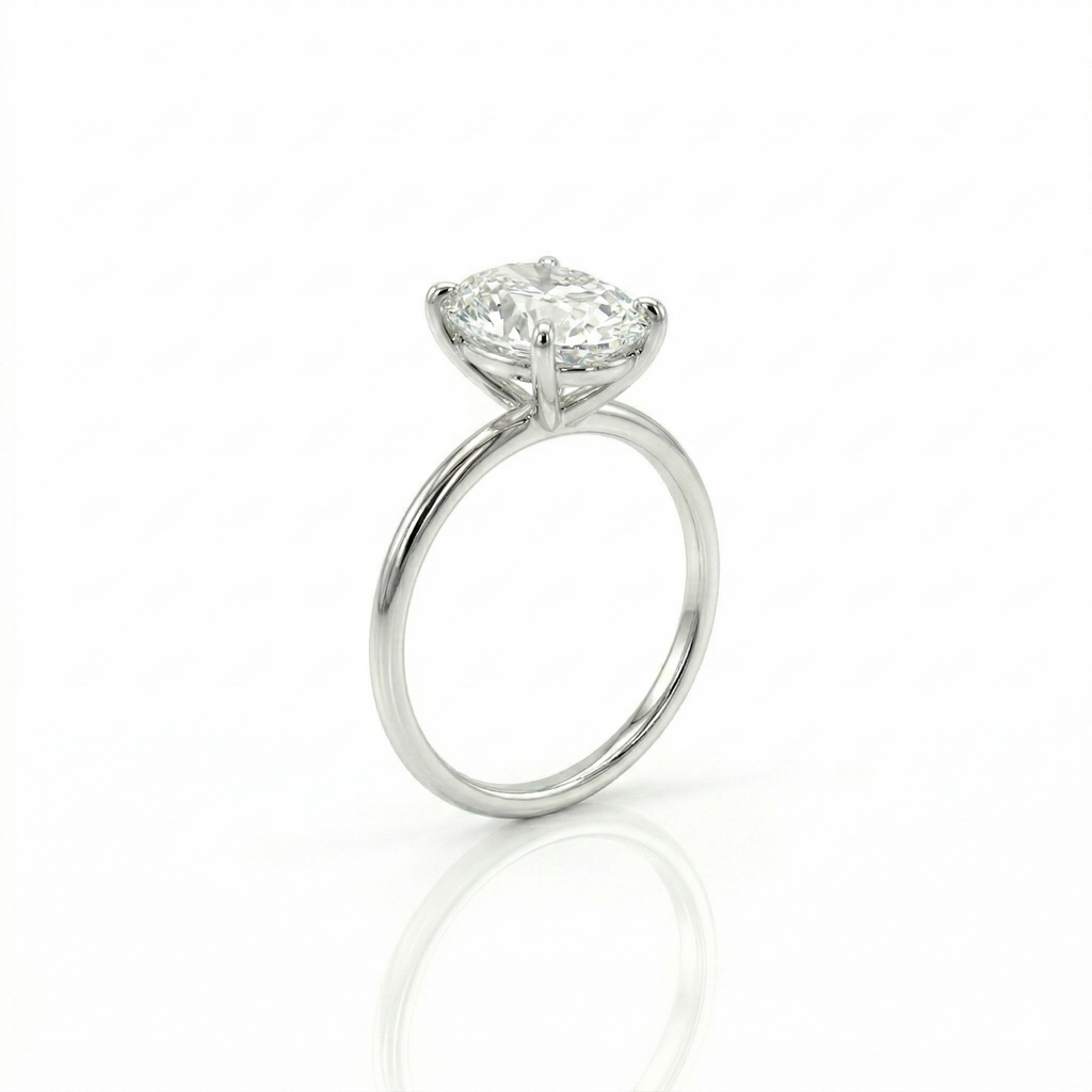 Four-Prong Oval Lab Diamond Ring