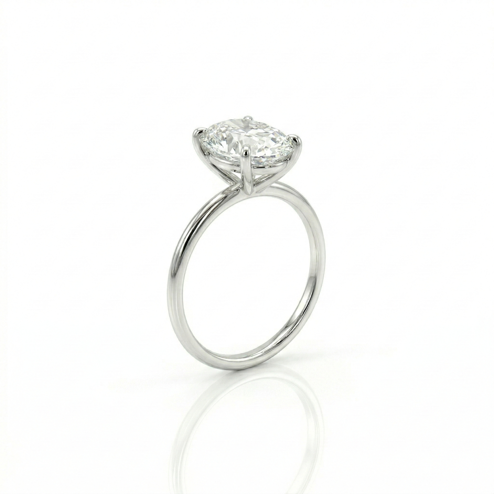 Four-Prong Oval Lab Diamond Ring