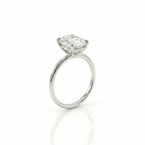 Four-Prong Oval Lab Diamond Ring