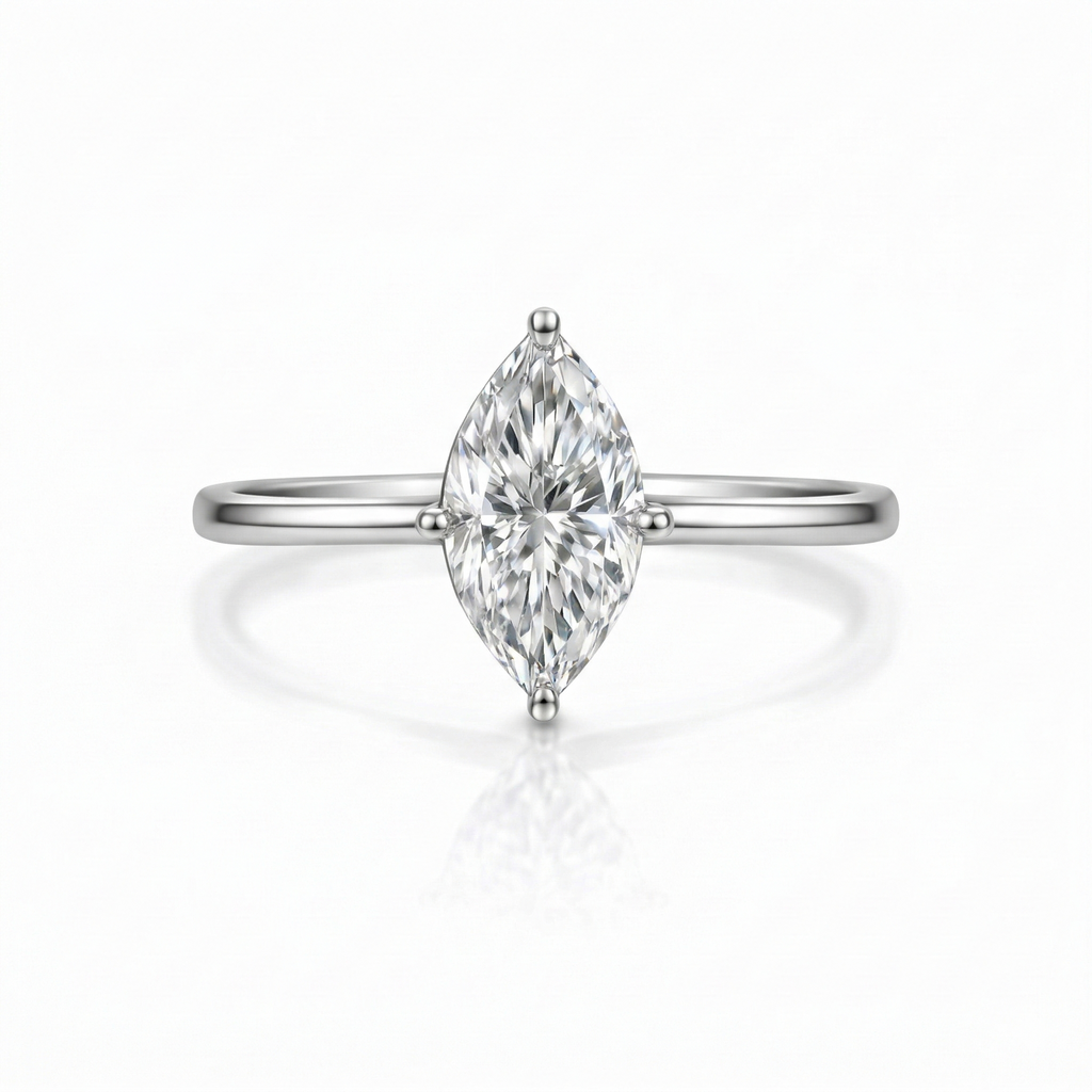 Four-Prong Marquise Lab Diamond Ring