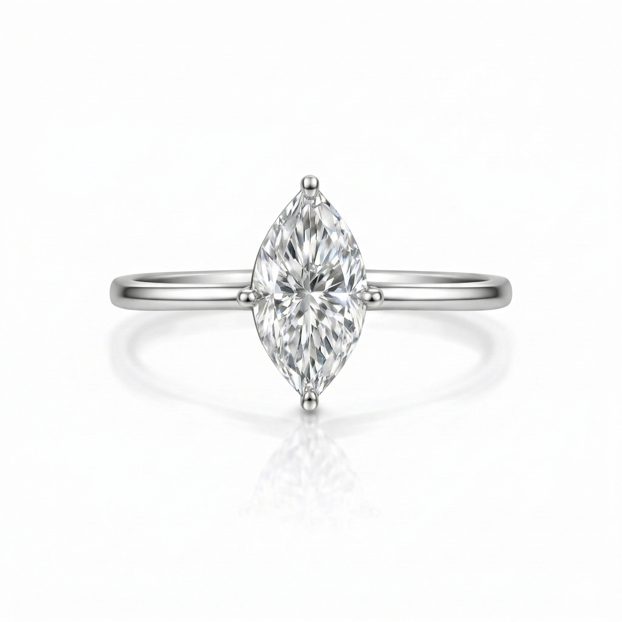 Four-Prong Marquise Lab Diamond Ring
