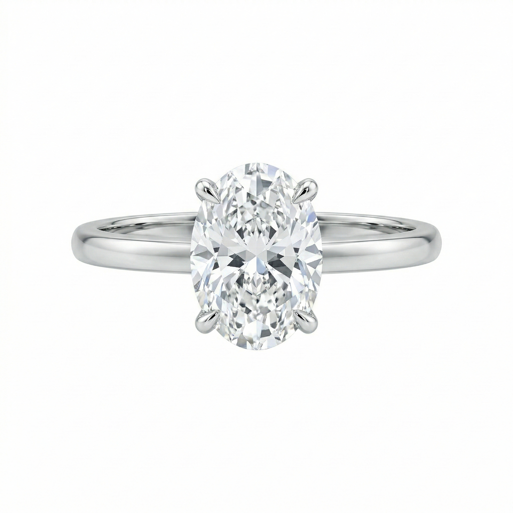 Four-Prong Oval Lab Diamond Ring