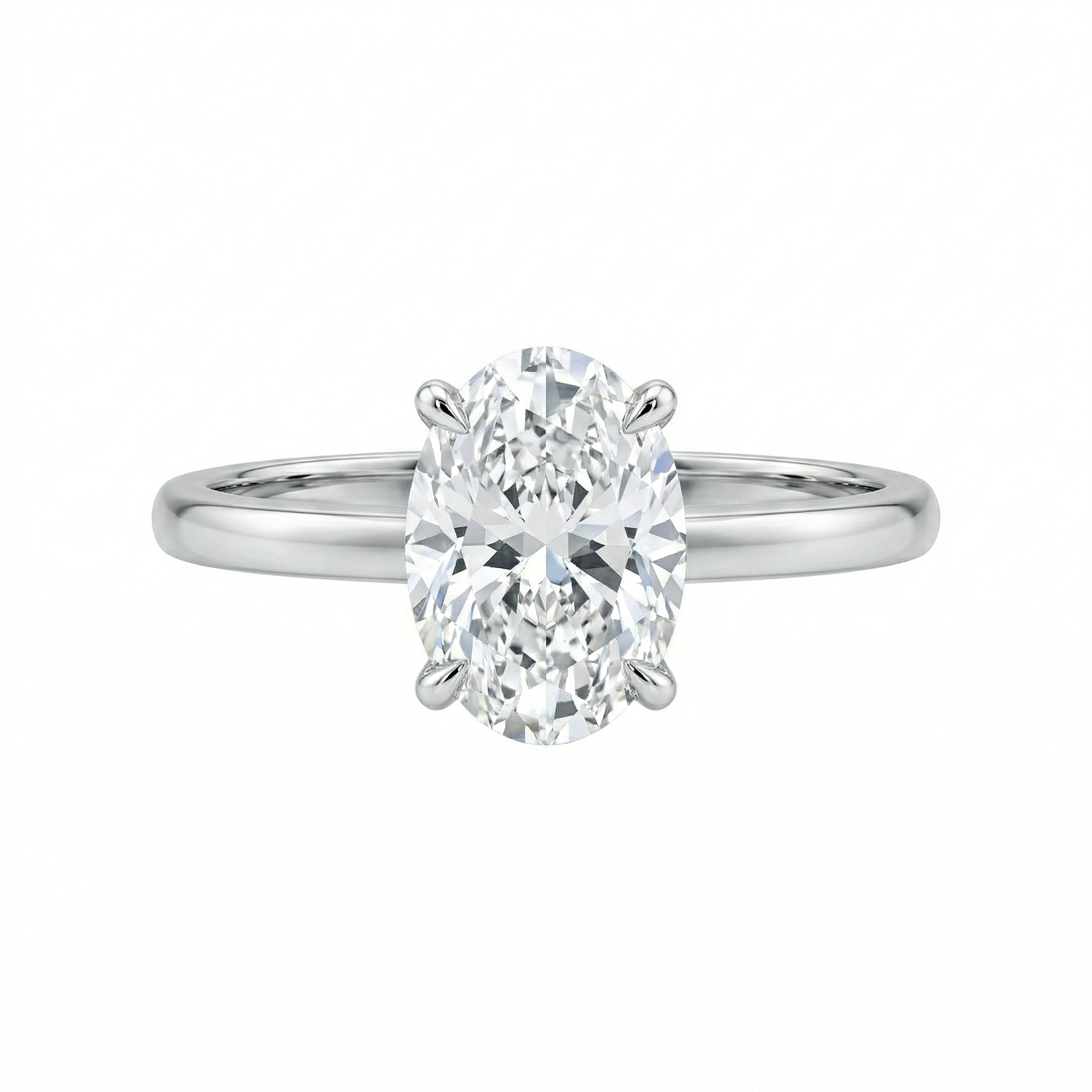 Four-Prong Oval Lab Diamond Ring