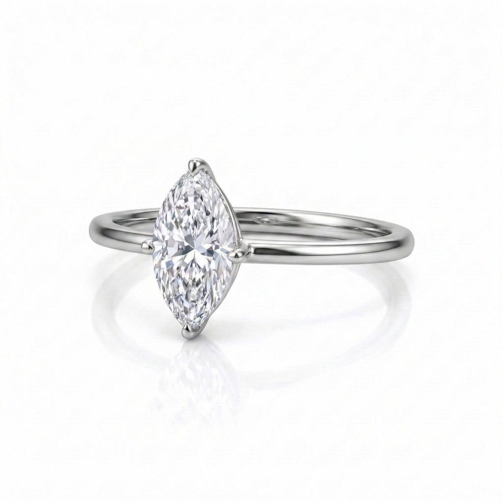 Four-Prong Marquise Lab Diamond Ring