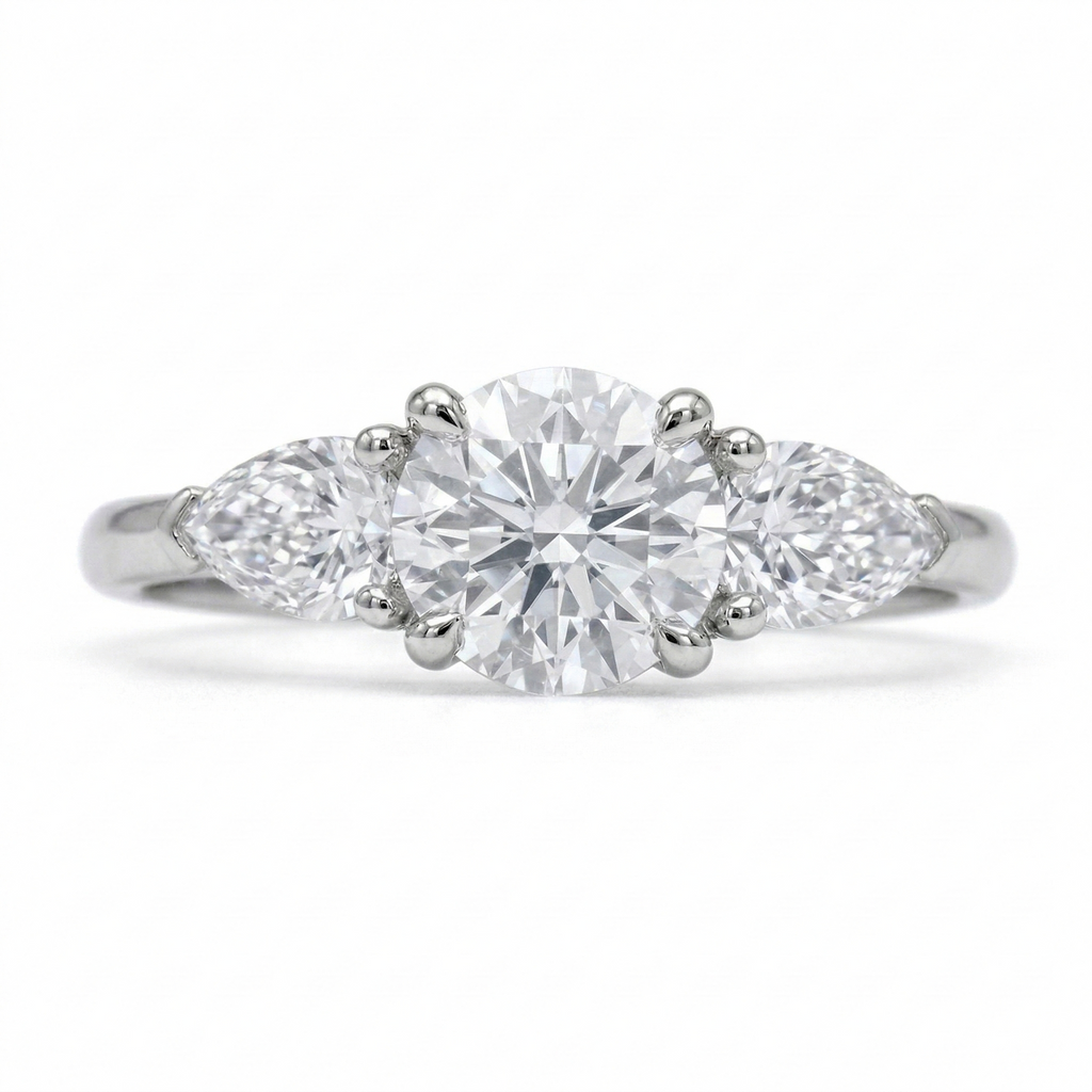 Three-Stone Round Lab Diamond Ring
