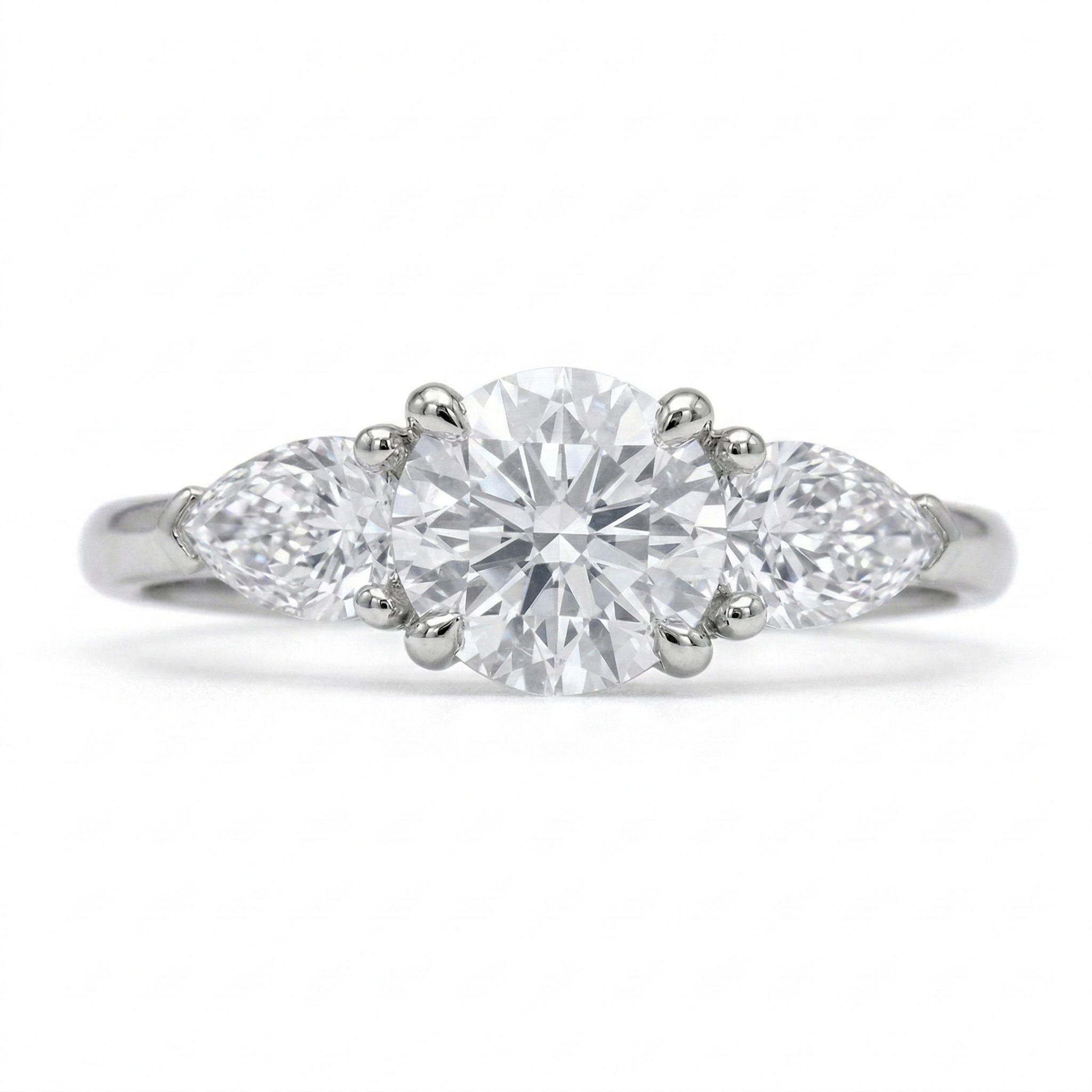 Three-Stone Round Lab Diamond Ring