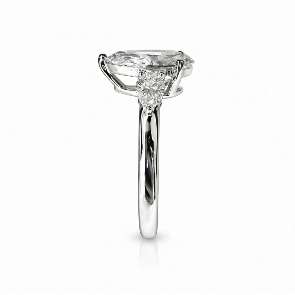 Three-Stone Pear Lab Diamond Ring