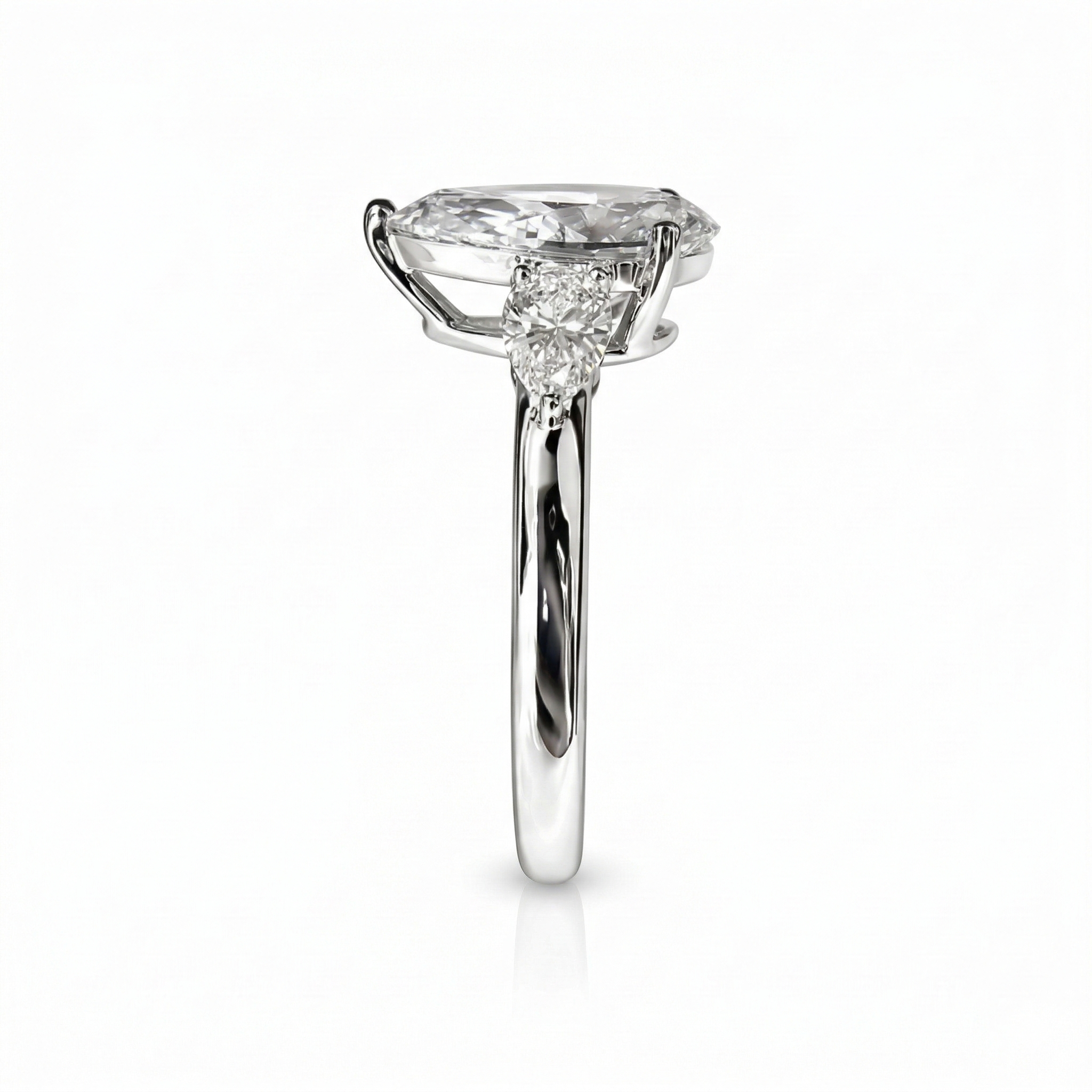 Three-Stone Pear Lab Diamond Ring