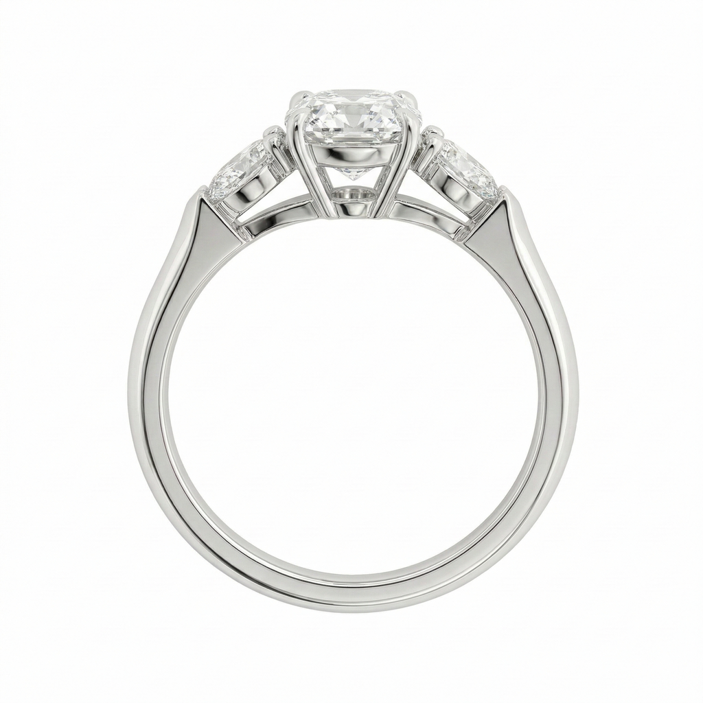 Three-Stone Oval Lab Diamond Ring