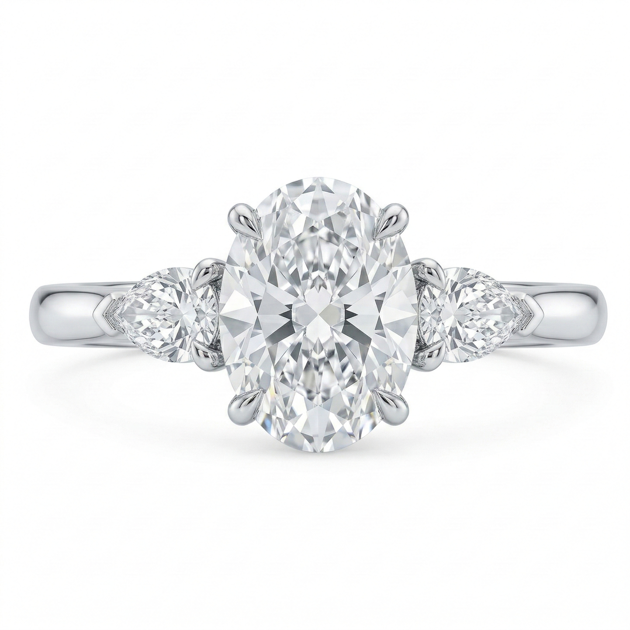 Three-Stone Oval Lab Diamond Ring